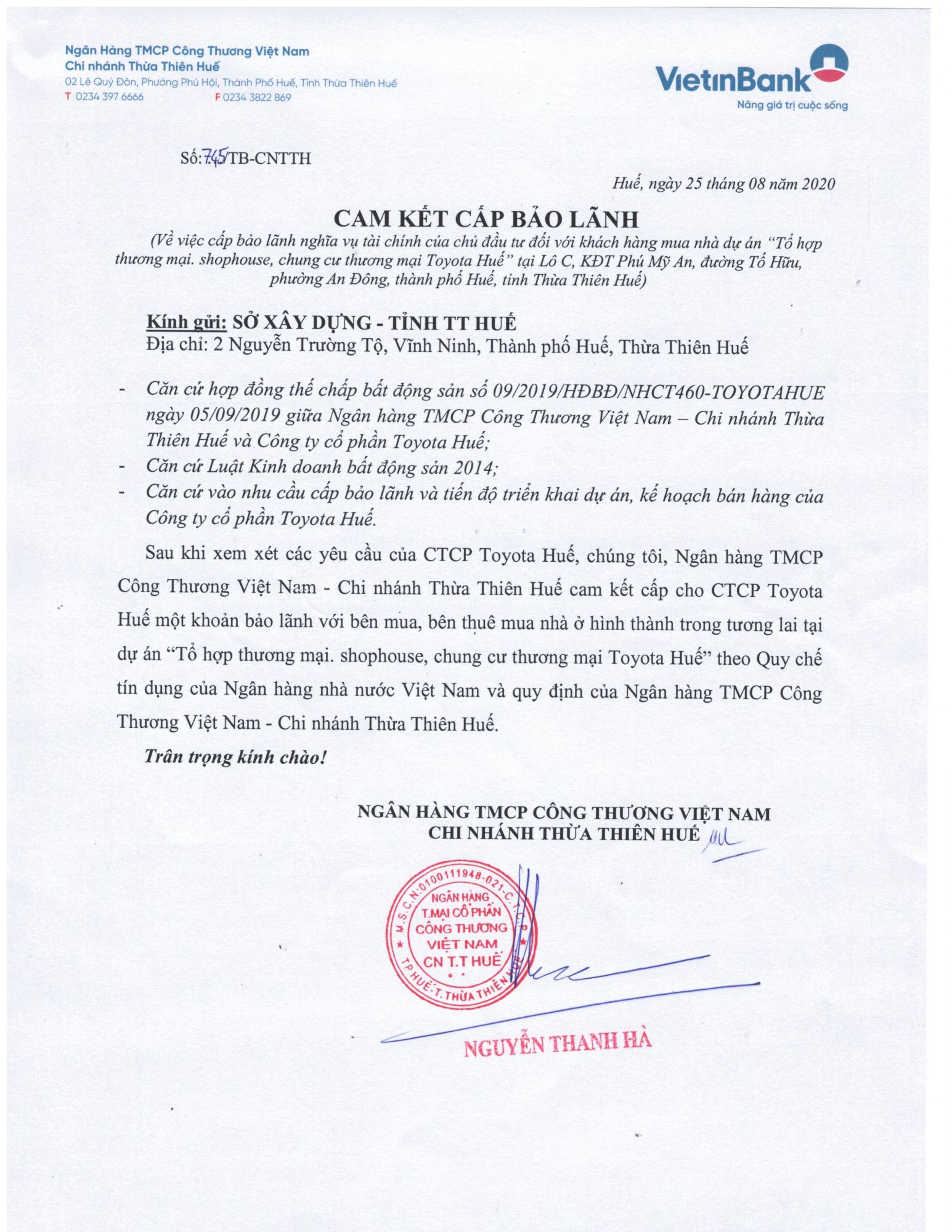 Cam kết cấp bảo lãnh